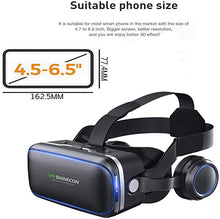 Load image into Gallery viewer, VR SHINECON Virtual Reality VR Headset 3D Glasses Headset Helmets VR Goggles for TV, Movies &amp; Video Games Compatible iOS, Android &amp;Support 4.7-6.53 inch with Remote Control
