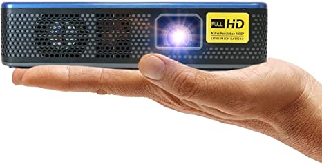AAXA M7 Native 1080P Full HD Portable DLP Outdoor Movie Projector, 1200 LED Lumen, 3 Hour Battery, 4K 30 FPS Ready, Electric Focus, 15000mah Powerbank, HDMI/USB-C/USB/microSD Input, 30000 Hours LED