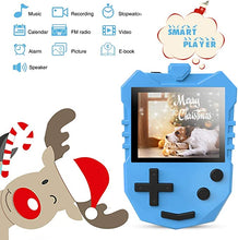 Load image into Gallery viewer, MP3 Player for Kids, AGPTEK K1 Portable 8GB Children Music Player with Built-in Speaker, FM Radio, Voice Recorder, Expandable Up to 128GB, Blue, Upgraded Version
