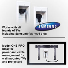 Load image into Gallery viewer, PowerBridge Solutions ONE-PRO-12 Single in-Wall Cable Management for Wall-Mounted TVs, 12&#39; Romex Cable - White
