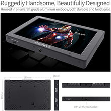 Load image into Gallery viewer, FEELWORLD T7 7 Inch IPS 4K HDMI Camera Field Monitor Video Assist Full HD 1920x1200 Solid Aluminum Housing DSLR Monitor with Peaking Focus False Colors
