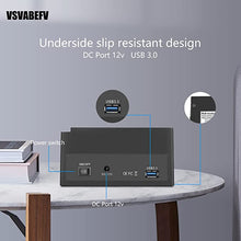 Load image into Gallery viewer, VSVABEFV HDD Docking Station SATA Hard Drive Docking Station Hard Drive Enclosure 2.5&quot;/3.5&quot; USB 3.0 to 2 SATA Ports 1 IDE Port External HDD Hard Drive Card Reader USB3.0 Hub with OTB/OTC Offline
