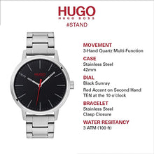 Load image into Gallery viewer, HUGO by Hugo Boss Men&#39;s #Stand Quartz Watch with Stainless Steel Strap, Silver, 20 (Model: 1530140)
