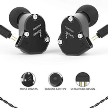 Load image into Gallery viewer, Earbuds Wired RevoNext QT2S in Ear Monitor Triple Driver 2DD+1BA Deep Bass Stereo Sound Professional IEM Headphones for Musicians Drummers Singers
