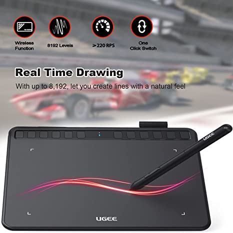 UGEE S1060W Wireless Graphics Drawing Tablet 10x6 Inch Ultrathin Digit –  PeachImports