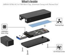 Load image into Gallery viewer, USB 3.1 NVMe Enclosure for 2242 PCIe M.2 SSD, ElecGear NV-2242A (NVMe + USB A Plug) Mini External Aluminum Adapter Case with Magnet Cap, 10Gbps Flash Drive Memory Stick Card Reader Caddy Box
