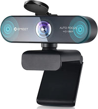 Load image into Gallery viewer, Webcam with Microphone – Autofocus Webcam with Privacy Cover eMeet Nova 96° View Web Camera 1080P w/2 De-Noise Mics, Plug &amp; Play USB Webcam with Universal Clip for Screens &amp; Tripods, Streaming Webcam
