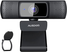 Load image into Gallery viewer, Autofocus 1080P Webcam with Privacy Cover, AUSDOM AF640 Full HD Business Web Camera with Dual Noise Reduction Microphones, 90° Wide-Angle View for Desktop/Laptop/Mac, Work with Skype/Twitch/Lync/WebEx
