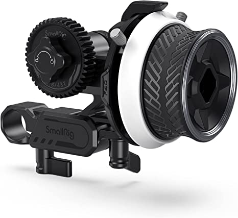 SmallRig Mini Follow Focus with A/B Stops & 15mm Rod Clamp and Snap-on Gear Ring Belt for DLSRs and Mirrorless Cameras, Fits Different Diameter Lenses Up to 114mm - 3010