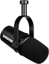 Load image into Gallery viewer, Shure MV7 USB Podcast Microphone for Podcasting, Recording, Live Streaming &amp; Gaming, Built-in Headphone Output, All Metal USB/XLR Dynamic Mic, Voice-Isolating Technology, TeamSpeak Certified - Black
