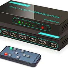 Load image into Gallery viewer, (Newest Version) 4K@60Hz HDMI Switch, SkycropHD 5 Port HDMI 2.0 Switcher with Remote Support Auto Switch, HDR10, Dolby Vision, Dolby Atmos, 18Gbps, CEC
