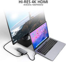 Load image into Gallery viewer, HyperDrive USB-C Hub Adapter for iPad Pro, MacBook Pro/Air, Power 9-in-1 USBC Hub Dongle with 4K HDMI, USB-C PD, Gigabit Ethernet, Audio Jack, 3X USB 3.0, Micro/SD Card Slots (Space Gray)
