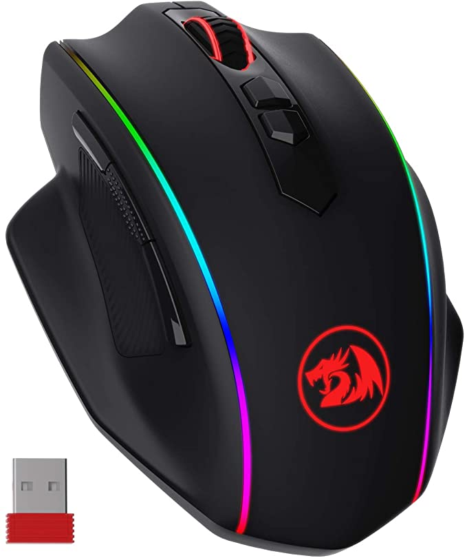 Redragon M686 Wireless Gaming Mouse, 16000 DPI Wired/Wireless Gamer Mouse with Professional Sensor, 45-Hour Durable Power Capacity, Customizable Macro and RGB Backlight for PC/Mac/Laptop