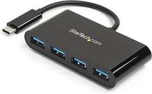 Load image into Gallery viewer, StarTech.com 4-Port USB-C Hub - Portable USB-C to 4X USB-A Hub - Bus-Powered USB 3.1 Gen 1 Type-C Hub - USB 3.0 Port Expander (HB30C4AB)
