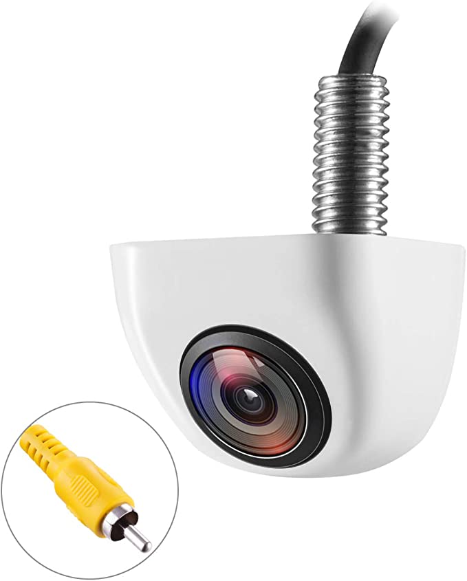 NATIKA Backup/Front View Camera White - IP69K Waterproof Great Night Vision HD and Super Wide Angle Metal OEM Style White Reverse Rear View Backup Camera for Cars Pickup Trucks SUVs RVs Vans (White)
