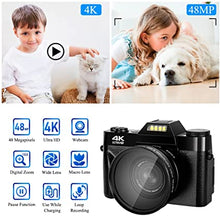 Load image into Gallery viewer, Lincom Tech 48MP Digital Camera, 4K Vlogging Camera Camcorder for YouTube, 3.0 Flip Screen YouTube Camera 16X Digital Zoom Blogging Camera with SD Card
