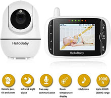 Load image into Gallery viewer, Video Baby Monitor with Camera and Audio, Remote Pan-Tilt-Zoom, Hellobaby Monitor Camera3.2&#39;&#39; LCD Screen, Infrared Night Vision, Temperature Display, Lullaby, Two Way Audio
