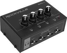 Load image into Gallery viewer, Rockville RHPA4 4 Channel Professional Headphone Amplifier Stereo or Mono Amp, Black
