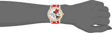 Load image into Gallery viewer, Disney Minnie Mouse Women&#39;s Two Tone Alloy Watch, Reversible Red with White Polka Dot Nylon Strap, W002882
