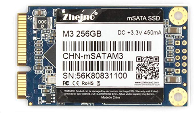 Zheino mSATA SSD 256GB M3 Internal Mini SATA SSD Drive 3D Nand Flash Solid State Drive for Mini PC Notebooks Tablets PC