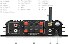 Load image into Gallery viewer, Nobsound Lepy Hi-Fi Stereo Multimedia 4-Channel 180w (45W x 4) Bluetooth Power Amplifier Audio Amp Booster USB SD DVD CD FM MP3 for Car Vehicle Home Booster Remote Control &amp; LED Display Screen
