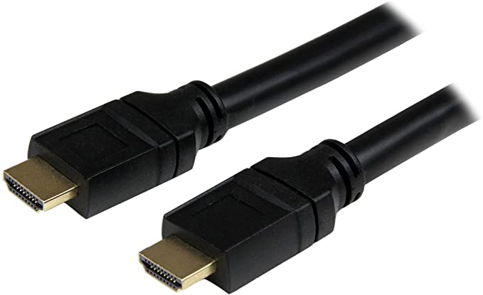 StarTech.com 50 ft Plenum Rated High Speed HDMI Cable - Ultra HD 4k x 2k -CMP / FT6 Rated for In Wall & Ceiling Installs - HDMI to HDMI M/M - Gold Plated (HDPMM50) Black