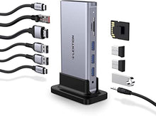 Load image into Gallery viewer, LENTION USB C Docking Station with 4K 60Hz HDMI, 100W PD, Gigabit Ethernet, Card Reader, USB 3.0, Aux Adapter for New MacBook Pro/Mac Air/Surface, More, Stable Driver Certified (CB-D54, Space Gray)
