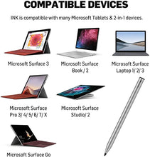 Load image into Gallery viewer, Adonit Stylus for Surface (Silver) 4096 Pressure Sensitivity, Tilt, Palm Rejection, Rechargeable Pen, Made In Taiwan, Compatible Surface Pro X/8/7/6/5/4/3, Surface Go 3/2/1, Duo2, Surface Book/ Laptop

