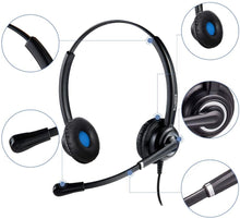 Load image into Gallery viewer, VoicePro 40 Premium USB Office Headset with Noise Canceling Microphone, in-Line Call Controls and Detachable 3.5mm for Smartphones. Compatible with Skype, Dragon, Teams, Zoom, Cisco Jabber, Avaya X
