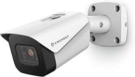 Amcrest UltraHD 4K (8MP) Outdoor Bullet POE IP Camera, 3840x2160, 98ft NightVision, 2.8mm Lens, IP67 Weatherproof, MicroSD Recording, White (IP8M-2496EW-V2)