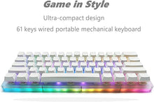 Load image into Gallery viewer, Womier SK61 60% Mechanical Keyboard, Hot Swappable Keyboard, Pudding keycaps, Gateron Switch RGB Keyboard, Type C Wired Keyboard for PC PS4 Xbox (Red Switch, 61 Keys)
