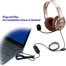 Load image into Gallery viewer, USB Headset with Microphone Noise Cancelling and Volume Controls, Computer PC Headset with Voice Recognition Mic for Dragon Skype Teams Zoom Softphones Conference Calls Online Education Gaming etc
