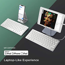 Load image into Gallery viewer, Omars MFI Certified iPad Plug-n-Go Wired Keyboard with 8-pin Lightning Connector Compatible with Apple iPhone, iPad, or iPod Touch, Great for PARCC and Smarter Balanced Tests
