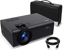 Load image into Gallery viewer, Living Enrichment Mini Projector, Built-in Dual Speaker and Full HD 1080p Movie Video Projector, 50000 Hours Life LED, Compatible with TV Stick, Video Games, HDMI, USB, TF, VGA, AUX, AV Black (LE-203)
