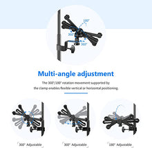 Load image into Gallery viewer, Neewer 7-14 inches Adjustable Tablet Holder Mount with 360 Degree Swivel Clamp for Connecting with Microphone Stand, Compatible with iPad, iPad Pro, iPad Air, Google Nexus Samsung Galaxy
