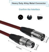 Load image into Gallery viewer, XLR Cable 100ft Male to Female, Furui Microphone XLR Cable 3 Pin Nylon Braided Balanced XLR Cable Mic DMX Cable Patch Cords with Oxygen-Free Copper Conductors
