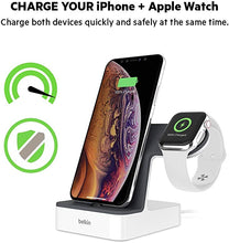 Load image into Gallery viewer, Belkin iPhone Charging Dock + Apple Watch Charging Stand (Powerhouse iPhone Charging Station) iPhone Dock, Apple Charging Station (Black)
