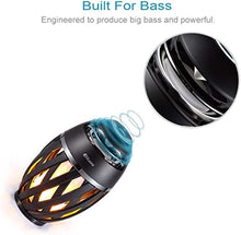 Load image into Gallery viewer, DIKAOU Led Flame Speaker, Torch Atmosphere Bluetooth Speakers&amp;Outdoor Portable Stereo Speaker with HD Audio and Enhanced Bass,LED flickers Warm Yellow Lights BT4.2 for iPhone/iPad/Android
