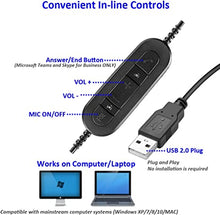 Load image into Gallery viewer, MKJ USB Headset with Microphone Noise Cancelling Laptop Headset for Conference Calls Computer PC Headset for UC Softphones Skype Zoom Microsoft Teams Zoiper Ringcentral Cisco Jabber IP Communicator
