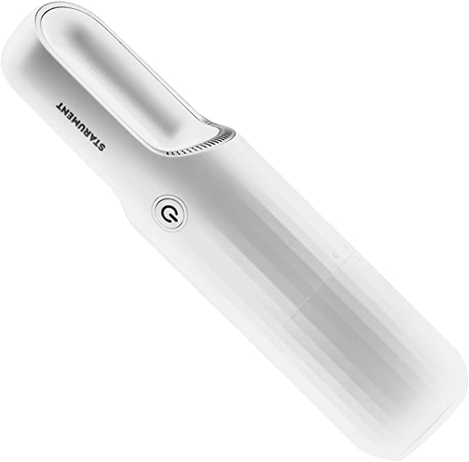 Starument Portable Hand Vacuum Cleaner Handheld Cordless Cleaner for Dust Pet Hair Dirt, Home, Car Interior, Lightweight, Easy to Use, Compact Design Battery Rechargeable with USB-C Cable White