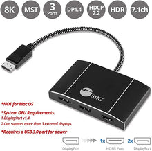 Load image into Gallery viewer, SIIG MST Hub DisplayPort 1.4 to 1x HDMI, 2X DisplayPort Splitter, Multi Stream Transport Hub HDMI, DisplayPort Hub Video Splitter, DisplayPort Daisy Chain Monitor Adapter, Windows Only (CE-DP0N11-S1)
