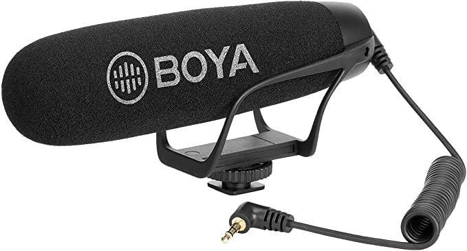 BOYA BY-BM2021 Electrit Super-Cardioid Directional Condenser Shotgun Video Microphone for Video and Interview Work with iPhone Smartphone Nikon Canon Sony DSLR Camera, Camcorder
