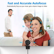 Load image into Gallery viewer, Streaming Webcam with Dual Microphone 1080P Adjustable Right Light Pro Web Camera Advanced Auto-Focus with Tripod JIGA Zoom Camera Gaming Webcam for Xbox Facebook YouTube Streamer Conferencing
