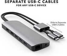 Load image into Gallery viewer, MacBook Pro Docking Station, HyperDrive 10-in-2 USB C Dock, Dual Monitor HDMI 4K@60Hz, 60W USBC Power Delivery, Gigabit Ethernet, Dual USB-C Hub Adapter for M1 MacBook Pro Air, Chromebook, Gray
