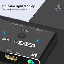 Load image into Gallery viewer, CABLEDECONN HDMI Ultra HD 8K 2.1 High Speed 48Gbps Directional Switch Only 2in 1out 8K@60Hz 4K@120Hz Converter Compatible with Xbox PS5 Projectors Monitors
