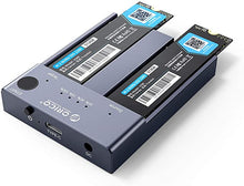 Load image into Gallery viewer, Dual-Bay NVME Docking Station, ORICO Tool-Free USB C to NVME SSD Enclosure for M Key PCIe 2242 2260 2280 22110 M.2 SSDs, Support Offline Clone Duplicator Function Up to 10Gbps(SSD NOT Include)-M2P2
