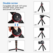 Load image into Gallery viewer, Koolehaoda Mini Tripod All Metal Tabletop Tripod Stand with 1/4 and 3/8 Screw Mount and Function Leg Design, Max Height 13 inch, Load up to 10kg/22lbs,for DSLR Camera,Monopods
