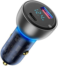 Load image into Gallery viewer, USB C Car Charger, Baseus 65W Metal Fast USB Car Charger, PD3.0 &amp; QC4.0 Dual Port Car Adapter with LED Display for USB-C Laptop, MacBook, iPhone 12/12 Pro/Max/12 Mini/11, Galaxy S20, iPad Pro - CCKX
