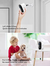Load image into Gallery viewer, Security Camera Wireless Outdoor, 1080P HD WiFi Home Surveillance Indoor Camera with 2-Way Audio,Clear Night Vision, Siren, Motion Detection,Waterproof,Smart AI, Rechargeable Battery(2022 Upgraded)
