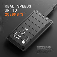 Load image into Gallery viewer, WD_BLACK 2TB P50 Game Drive SSD - Portable External Solid State Drive, Compatible with Playstation, Xbox, PC, &amp; Mac, Up to 2,000 MB/s - WDBA3S0020BBK-WESN

